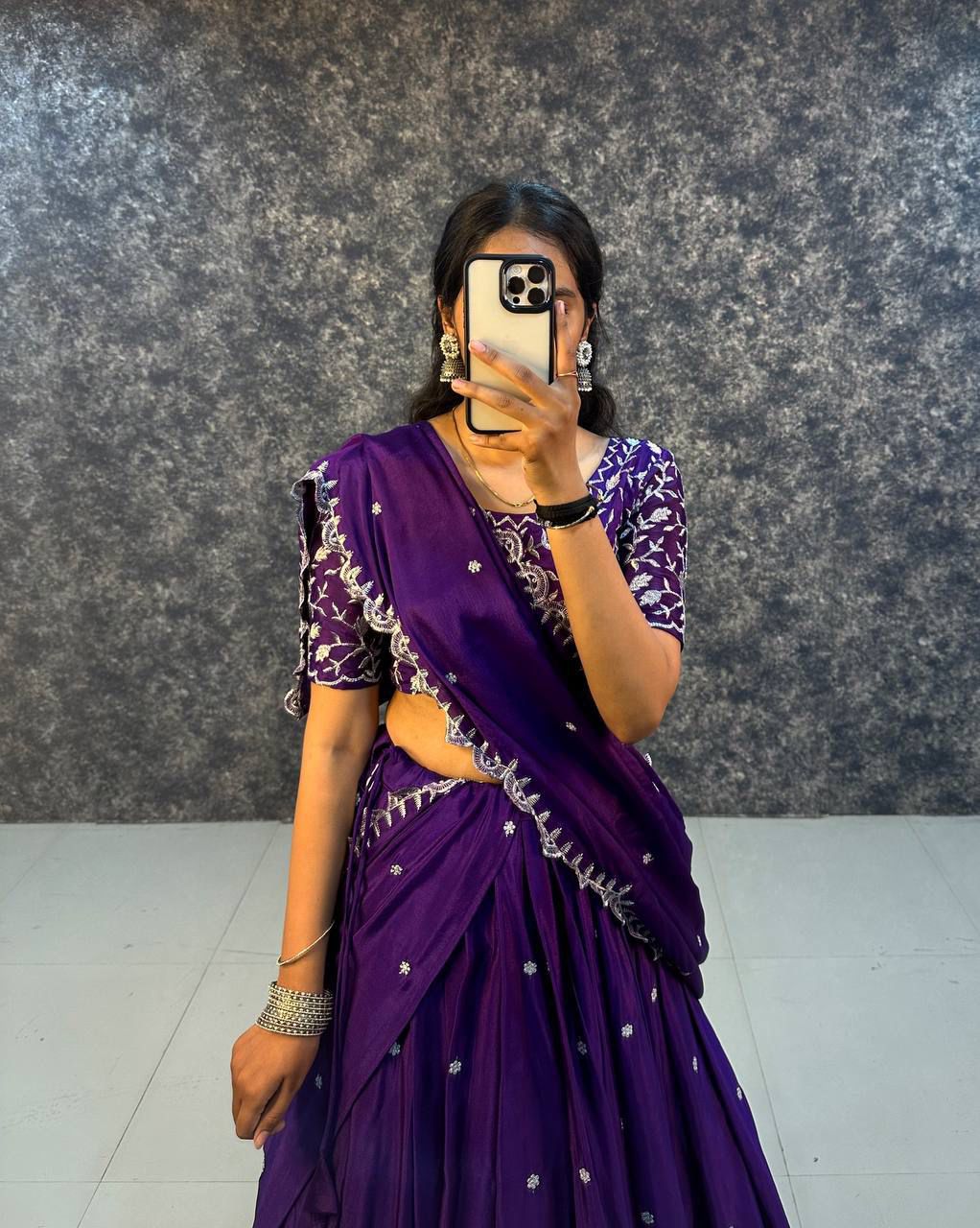 Purple Lotus Lehenga