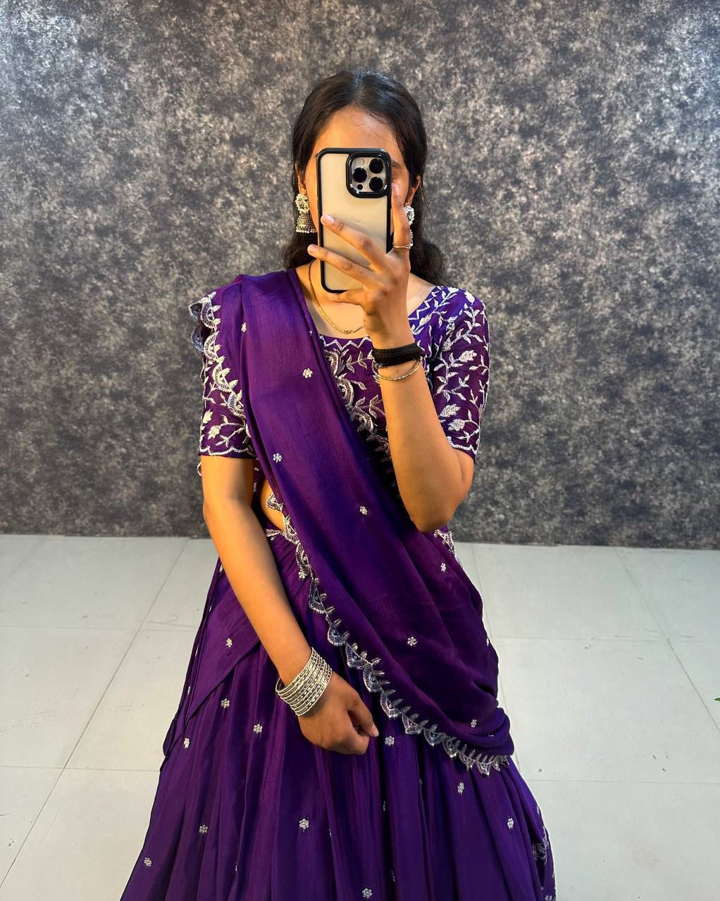 Purple Lotus Lehenga