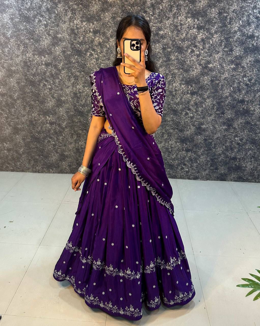 Purple Lotus Lehenga