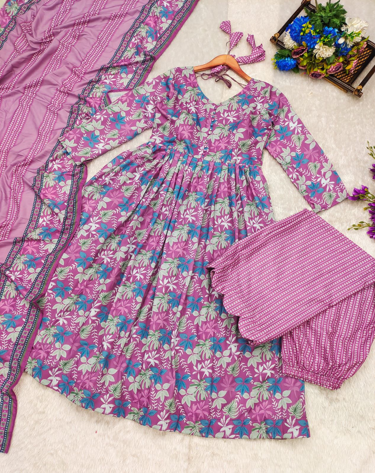 Mauve Floral Anarkali