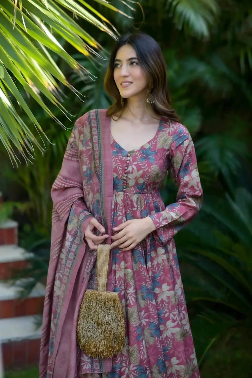 Mauve Floral Anarkali