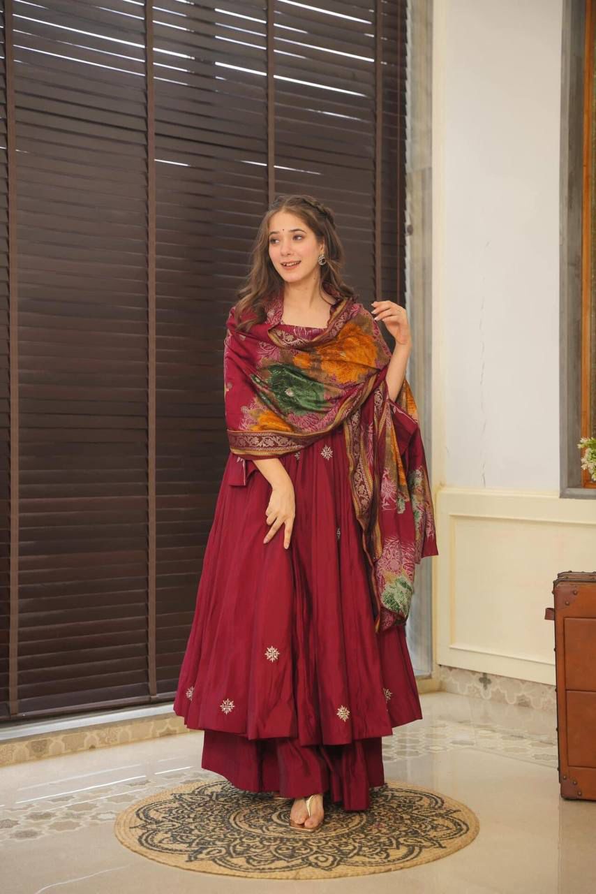 Parinita Maroon Anarkali