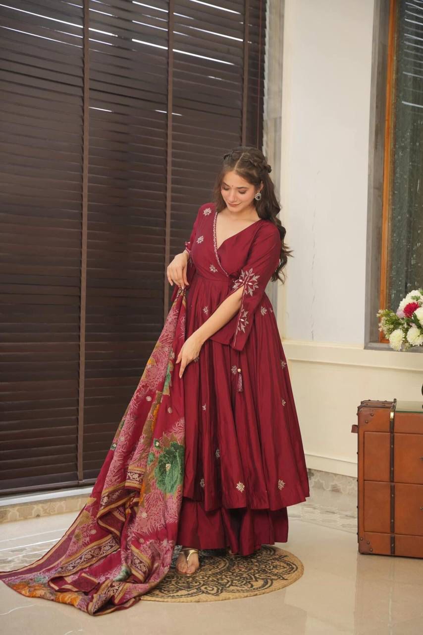 Parinita Maroon Anarkali