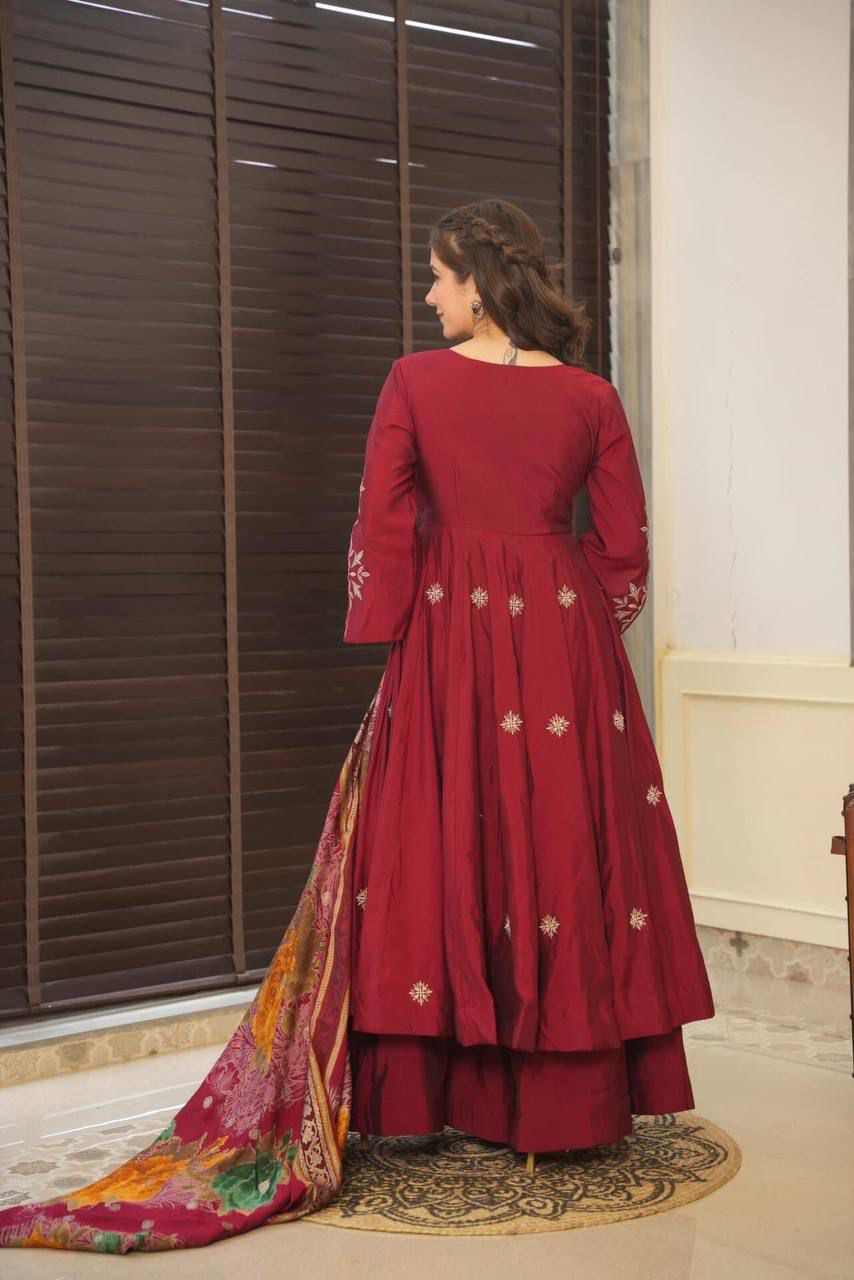 Parinita Maroon Anarkali